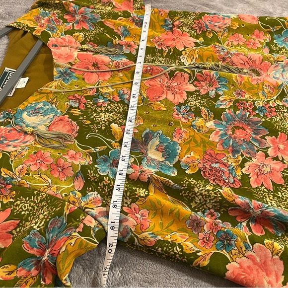 Vintage Floral Boho Chiffon Knee Length Dress Like New size Medium - Picture 7 of 9